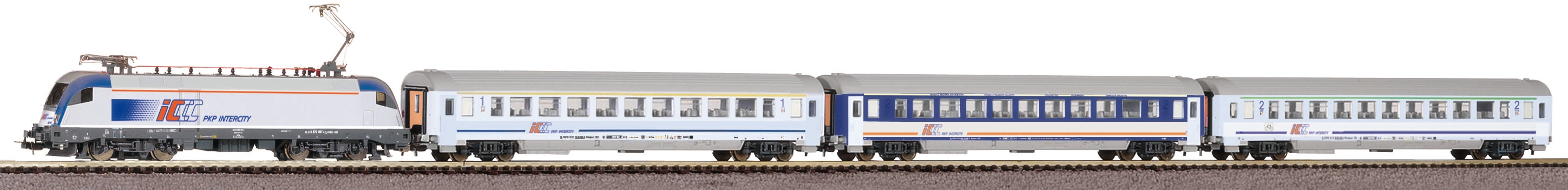 97931 H0入门套装(Taurus电车+三个乘客车)，路基轨